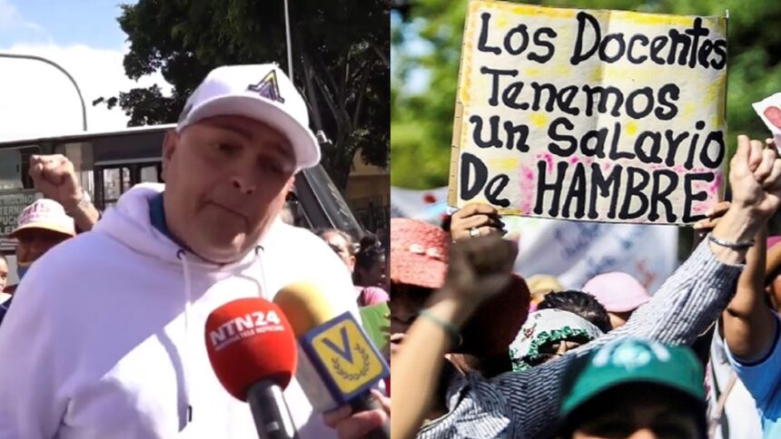 El video de colectivo chavista que llegó a plena protesta de trabajadores exigiendo los permisos