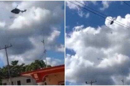 Las impactantes imágenes de un helicóptero que se precipitó en México