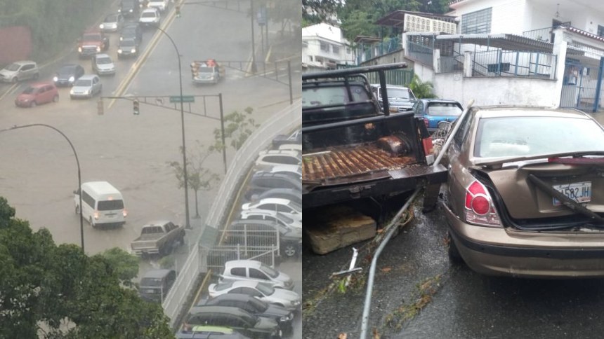 EN VIDEOS: Así fue el caos que generaron, por segundo día consecutivo, las lluvias en Caracas