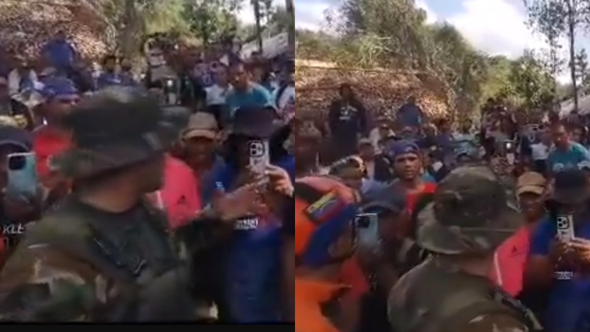Pese a mortífero derrumbe registrado en la mina Bulla Loca, situada en el estado Bolívar, un grupo de trabajadores y habitantes se negó a ser evacuados por los militares.  