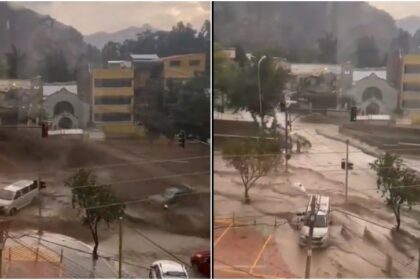 Un repentino aluvión, en Bolivia, se llevó todo a su paso de que las aguas y el barro derribaron un puente y arrastró algunos automóviles.