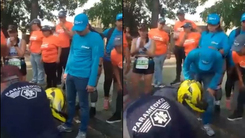 EN VIDEO: Corredor sufrió paro cardíaco durante el maratón CAF celebrado en Caracas este 17Mar