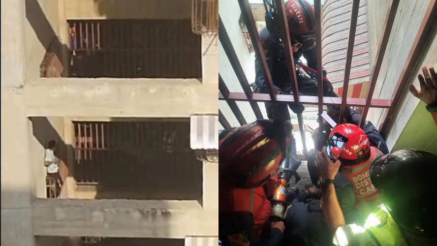 Imágenes de un rescate: Hombre amenazaba con lanzarse al vacío desde un edificio de El Valle