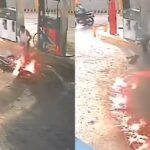 VIDEO: Moto se incendió mientras se surtía de gasolina en estación de servicio del estado Vargas